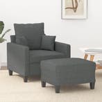 vidaXL Fauteuil met voetenbank 60 cm stof donkergrijs, Verzenden, Nieuw