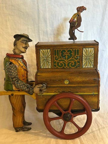 Distler - Jouet en étain - Distler tin Windup organ grinder