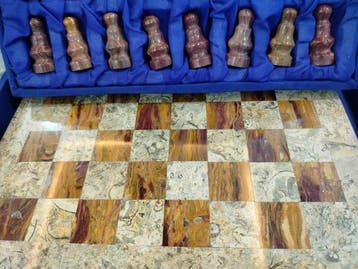 Bordspel - handcrafted marble chess set - Marmer