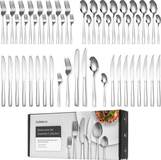 2dekans | Deleca 8 Persoons Bestekset Essential (48-delig) -, Huis en Inrichting, Keuken | Bestek, Ophalen of Verzenden