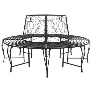 vidaXL Boom Bank 8-Aantal zitplaatsen Ø 160 x 89 cm Staal, Verzenden