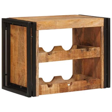 vidaXL Wijnrek Bruin 60 x 45 x 33 cm Massief Ruw Mango Hout, Verzenden, Nieuw