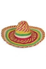 Sombrero Hoed Rood Geel Groen Wit Mexico Mariachi Gevlochten, Ophalen of Verzenden, Nieuw