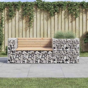 vidaXL Tuinbank met schanskorf massief grenenhout, Tuin en Terras, Verzenden, Nieuw