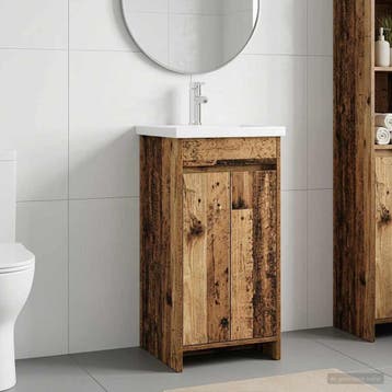 vidaXL Badkamer Vanity met Wastafel Oud hout 42 x 40 x 84,5, Verzenden, Nieuw