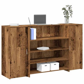 vidaXL Receptiebalie 180x50x103,5 cm bewerkt hout oud, Verzenden