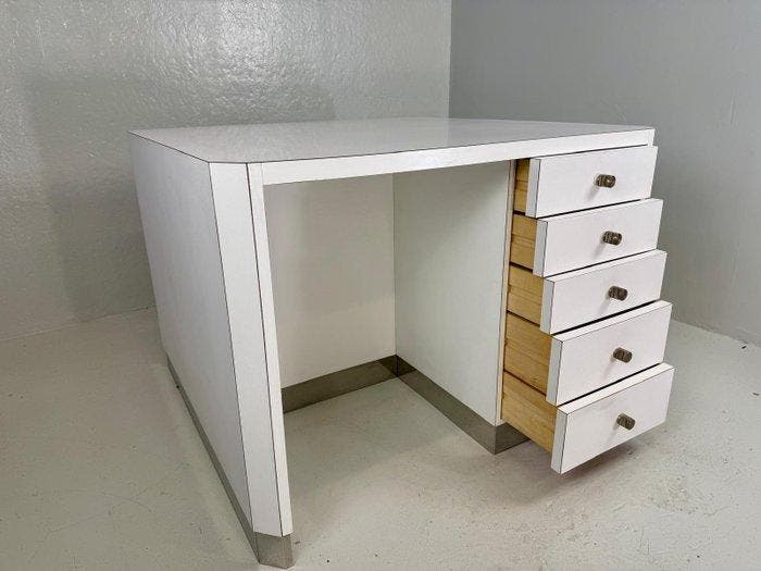 Ico Parisi - Bureau - Roestvrij staal, Formica, Antiquités & Art, Art | Objets design