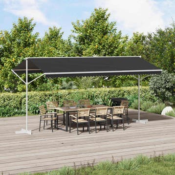 vidaXL Vrijstaande luifel 5 x 3 m Polyester Antraciet, Verzenden