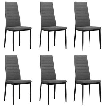vidaXL Eetkamerstoelen 6 st stof lichtgrijs, Huis en Inrichting, Verzenden, Nieuw