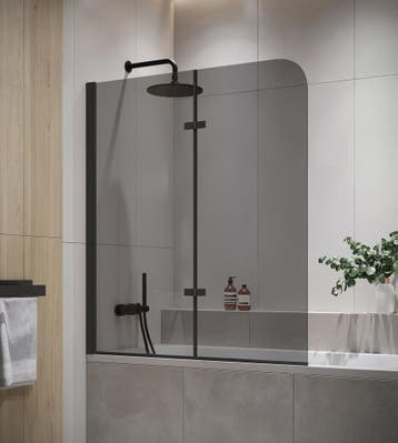 Badwand Austin 110 x 140 cm Rookglas Zwart Badscherm, Doe-het-zelf en Bouw, Verzenden, Nieuw