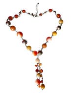 Zilver, Vintage carneool 925 sterlingzilver ketting -
