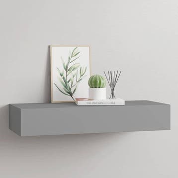 vidaXL Wandschap met lade 60x23,5x10 cm MDF grijs, Huis en Inrichting, Verzenden, Nieuw