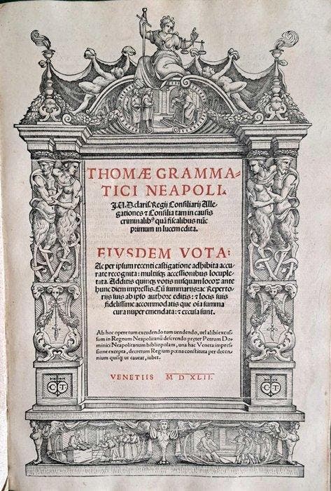 Thomas GRAMMATICUS - Allegationes et Consilia - exceedingly, Antiquités & Art, Antiquités | Livres & Manuscrits
