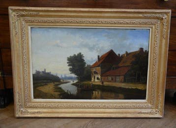 Johannes Frederik Hulk (1829-1911) - Rivierlandschap met