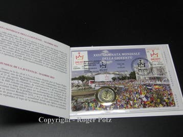 Vatikan 2 Euro 2011 Weltjugendtag Madrid im offiziellen N..., Verzenden, België