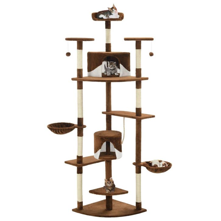 vidaXL Kattenkrabpaal met sisal krabpalen 203 cm bruin en, Dieren en Toebehoren, Katten-accessoires, Nieuw, Verzenden