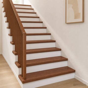 vidaXL Trap Tread 2 st 80 x 25 x 2 cm Donkerbruin Massief, Bricolage & Construction, Verzenden