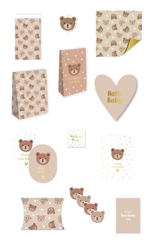 Inpakset XXL baby - geboorte  - little Bear (VOORDEELSET), Divers, Papier cadeau, Enlèvement ou Envoi