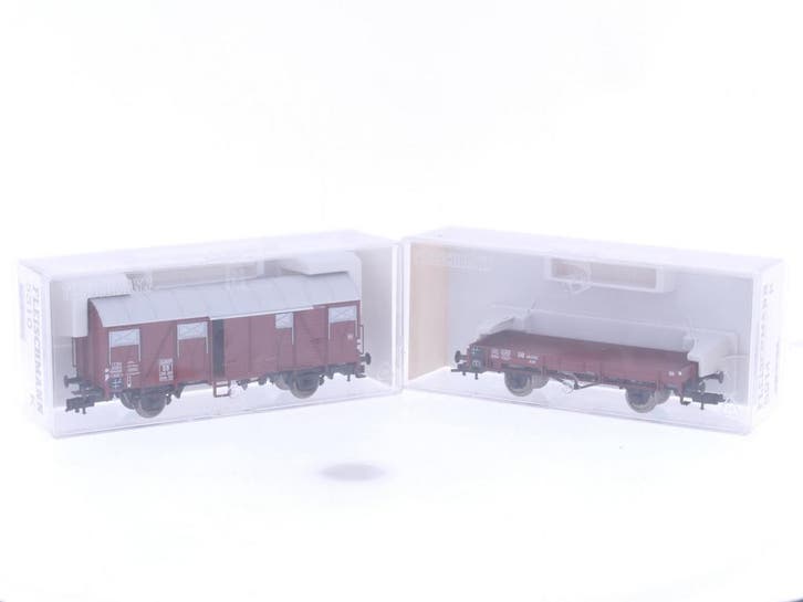 Schaal H0 Fleischmann 5310 & 5914 goederenwagen 2-delige..., Hobby en Vrije tijd, Modeltreinen | H0, Gelijkstroom, Analoog, Zo goed als nieuw