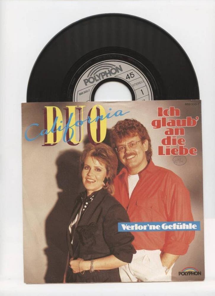 Duo California – Ich Glaub An Die Liebe / Verlorne Gefühle, CD & DVD, Vinyles Singles, Enlèvement ou Envoi