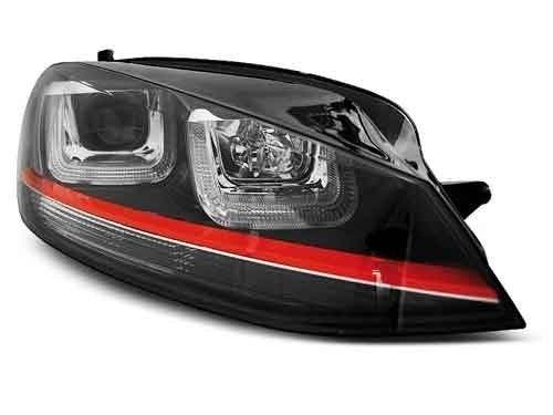 VW GOLF 7 U-TYPE koplamp Black -- Red Line GTI, Auto-onderdelen, Verlichting, Nieuw, Volkswagen, Verzenden