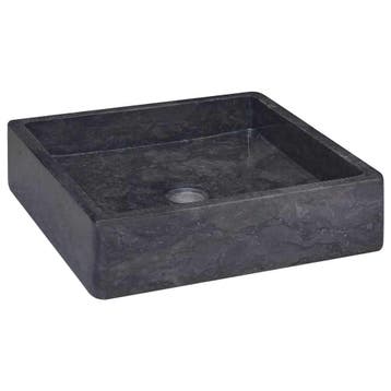 vidaXL Gootsteen 40x40x10 cm marmer zwart, Verzenden, Nieuw