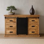 Dressoir Mangohout Milan 140 cm, Verzenden, Nieuw, Overige houtsoorten, Industriële meubels
