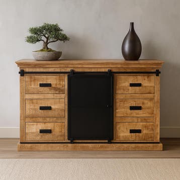 Dressoir Mangohout Milan 140 cm, Verzenden