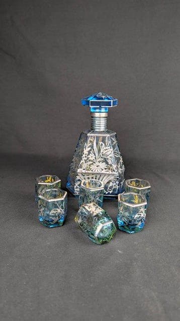 Murano - Drankservies voor 6 (7) - Glas, Zilver