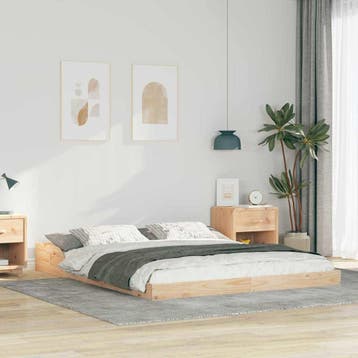 vidaXL Bedframe Bruin 160 x 210 cm Massief grenenhout, Huis en Inrichting, Slaapkamer | Bedden, Verzenden, Nieuw