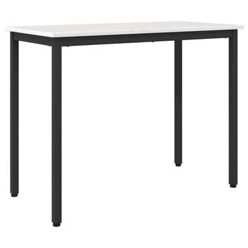 vidaXL Tafel Wit 100 x 50 x 77 cm Engineered hout en staal, Huis en Inrichting, Verzenden, Nieuw