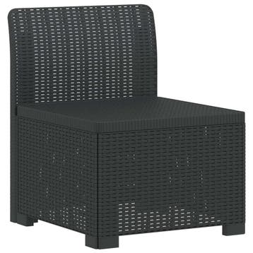 vidaXL Eén-zits Tuin Sofa Rieten Look PP Antraciet, Verzenden, Nieuw