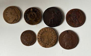 Frankrijk. Lot de 12 monnaies et jeton divers (Zonder