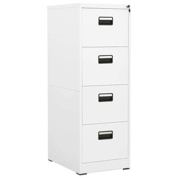 vidaXL Archiefkast 46x62x133 cm staal wit, Huis en Inrichting, Verzenden, Nieuw