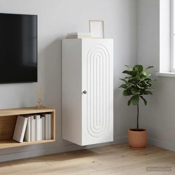 vidaXL Wandkast Wit 33 x 34,5 x 90 cm Bewerkt hout, Huis en Inrichting, Verzenden, Nieuw