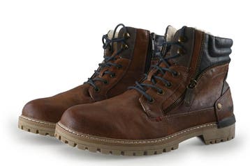 Mustang Veterboots in maat 45 Cognac, Overige kleuren, Verzenden, Boots, Mustang