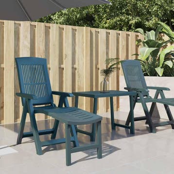 vidaXL Ligstoel kunststof groen, Tuin en Terras, Verzenden, Nieuw