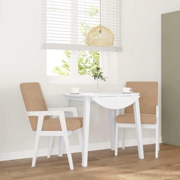 vidaXL Eetkamerstoelen met kussens 2 stuks wit massief hout, Huis en Inrichting, Stoelen, Verzenden, Nieuw