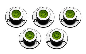 Set van 5 ronde waterpasjes (met metalen houder), Verzenden, Nieuw