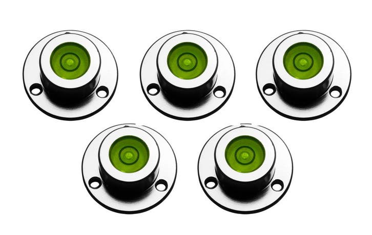 Set van 5 ronde waterpasjes (met metalen houder), Bricolage & Construction, Outillage | Autres Machines, Envoi