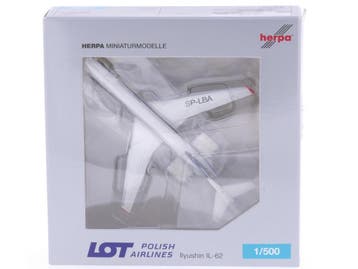 Schaal 1:500 Herpa 509862 LOT Polish Airlines Ilyushin IL..., Hobby en Vrije tijd, Ophalen of Verzenden, Gebruikt