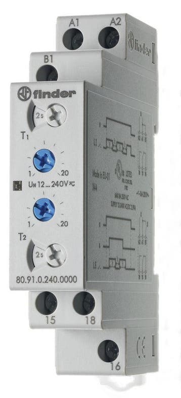 Finder 80.91 Relais Temporisé 16A 240V Clignotant, Verzenden