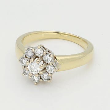 Bague - 14 carats Or jaune Diamant (Naturelle), Bijoux, Sacs & Beauté, Bagues