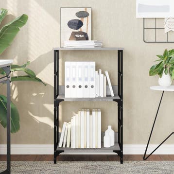 vidaXL Boekenrek 50x33x82 cm bewerkt hout grijs sonoma, Verzenden, Nieuw