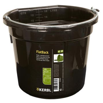 Voeder- en wateremmer flatback - ca. 20 l, zwart - kerbl, Dieren en Toebehoren