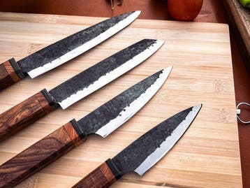 Keukenmes - Kitchen knife set - 746 - Staal, Hout,