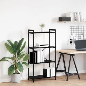 vidaXL Boekenplank Zwart Eiken 60 x 30 x 120 cm Bewerkt hout, Verzenden, Nieuw