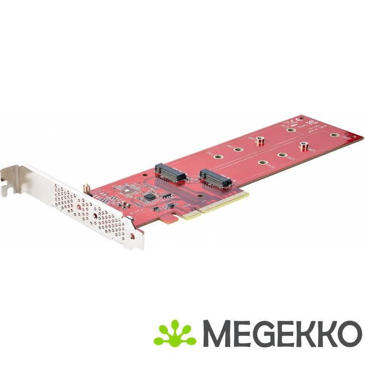 StarTech.com Dual M.2 PCI Express SSD Adapter Kaart, PCIe x8, Computers en Software, Netwerkkaarten, Nieuw, Verzenden