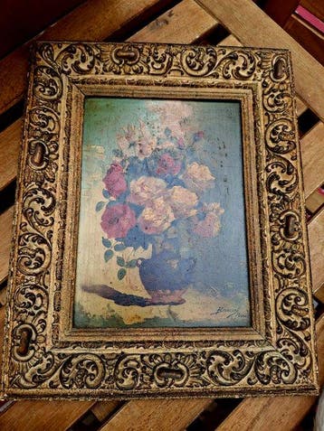 French School (XX), Signed Barciet - Flowers