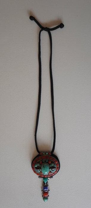 Ghau amulet-hanger - Zilver - Tibet - de tweede helft van de